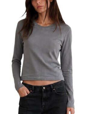 Heather Gray Athletic Long Sleeve Cutout Back Top